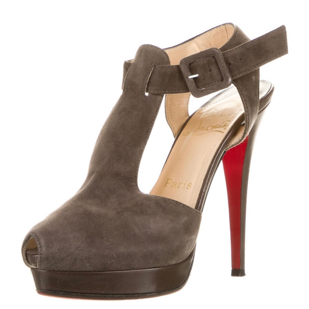 Christian Louboutin suede t-strap heels